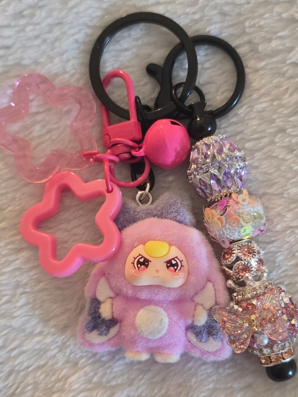 Pink & Purple Keychain/Bag Charm - BB3 Rabbit